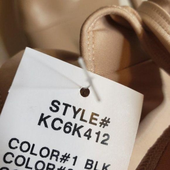 Kenneth Cole NWT nude cream bikini hight waist high neckline crocket knit small - Picture 6 of 7